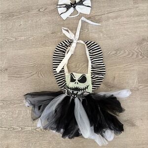 Spooky Striped Kids Costume with Tulle Skirt and Headband